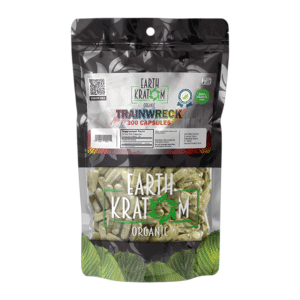 EARTH KRATOM ORGANIC CAPSULES 300CT - TRAINWRECK