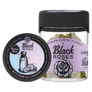 BLACK ROSES PREMIUM EXOTIC THC-A FLOWER 3.5G JAR - BUTTERMILK COOKIES HYBRID