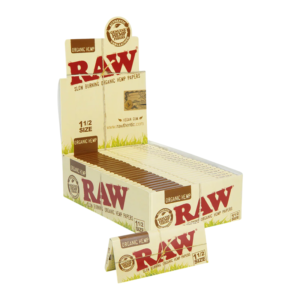 RAW ROLLING PAPERS BOX - ORGANIC 1 1/2 SIZE BOX OF 25