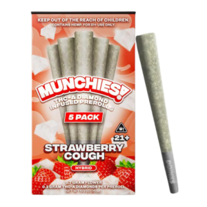 MUNCHIES THC-A DIAMOND PRE-ROLLS 5 PACK - STRAWBERRY COUGH HYBRID