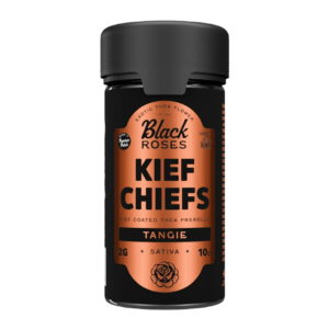 BLACK ROSES KIEF CHIEFS EXOTIC KIEF COATED PRE-ROLLS 2G 10CT JAR - TANGIE SATIVA