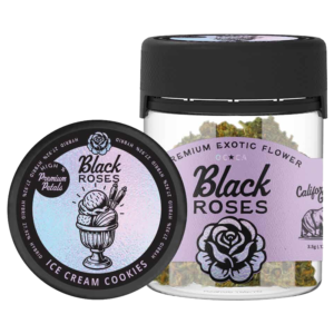 BLACK ROSES PREMIUM EXOTIC THC-A FLOWER 3.5G JAR - ICE CREAM COOKIES HYBRID