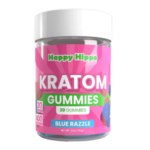 HAPPY HIPPO KRATOM GUMMIES JAR 20MG 20CT - BLUE RAZZLE