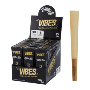 VIBES KING SIZE CONES 6 PACK BOX OF 30 - ULTRA THIN