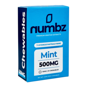 NUMBZ PREMIUM KRATOM EXTRACTS FAST ACTING 7-HYDROXYMITRAGYNINE TABLETS BOTTLE 50MG 10CT - MINT