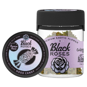 BLACK ROSES PREMIUM EXOTIC THC-A FLOWER 3.5G JAR - HOOD CANDY INDICA