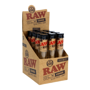RAW ROLLING PAPER CONES BOX - DLX BOX OF 12