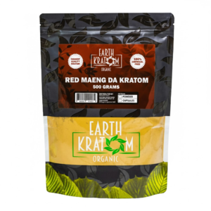 EARTH KRATOM ORGANIC KRATOM POWDER 500G/17.63OZ - RED MAENG DA