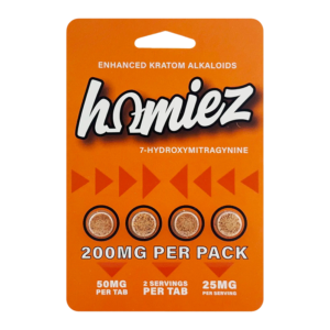 HOMIEZ 7-HYDROXYMITRAGYNINE TABLETS 50MG 4CT - TANGERINE