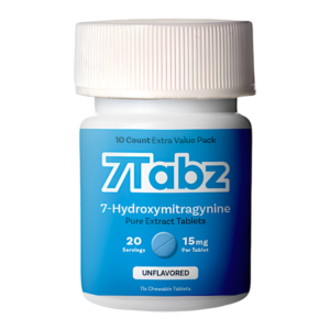 7TABZ 7-HYDROXYMITRAGYNINE PURE EXTRACT TABLETS BOTTLE 15MG 10CT - UNFLAVORED