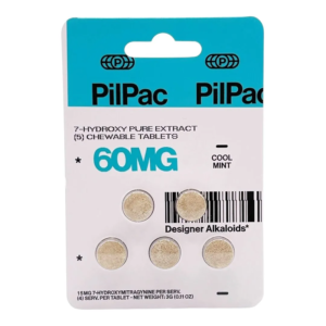 PILPAC DESIGNER ALKALOIDS 7-HYDROXY CHEWABLE TABLETS 60MG 5CT - COOL MINT