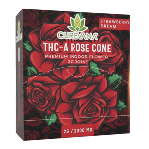 CUREVANA THC-A ROSE CONE PRE-ROLLS 2G - STRAWBERRY DREAM HYBRID