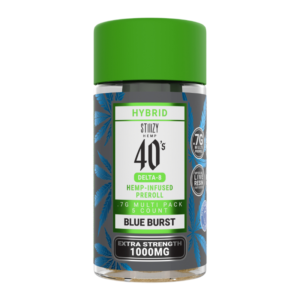 STIIIZY HEMP 40’S PRE ROLLS JAR BOX OF 10 - BLUE BURST HYBRID