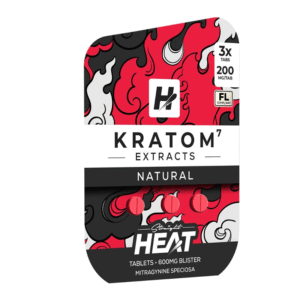 STRAIGHT HEAT KRATOM EXTRACT TABLETS 200MG 3CT - NATURAL