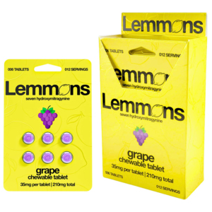 EXODUS LEMMONS 7-HYDROXYMITRAGYNINE CHEWABLE TABLETS 35MG 6CT - GRAPE