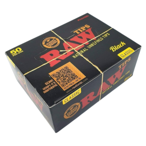 RAW TIPS BOX - CLASSIC BLACK TIPS BOX OF 50