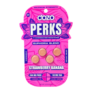 DOZO PERKS 7-HYDROXYMITRAGYNINE TABLETS 50MG 4CT - EUPHORIA BLEND STRAWBERRY BANANA