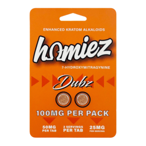 HOMIEZ 7-HYDROXYMITRAGYNINE TABLETS 50MG 2CT - TANGERINE