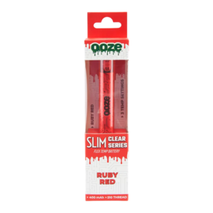 OOZE SLIM CLEAR SERIES PEN 400MAH - RUBY RED