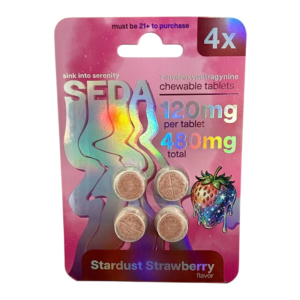 SEDA 7-HYDROXYMITRAGYNINE CHEWABLE TABLETS 120MG 4CT - STARDUST STRAWBERRY