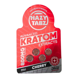 HAZY TABZ ADVANCED KRATOM EXTRACT MAXIMUM STRENGTH TABLETS 200MG 4CT - CHERRY