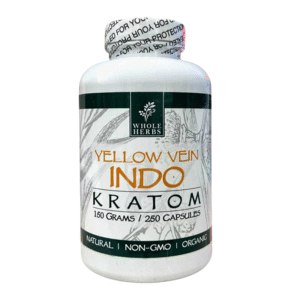WHOLE HERBS KRATOM CAPSULES 250CT/5.3OZ - YELLOW VEIN INDO