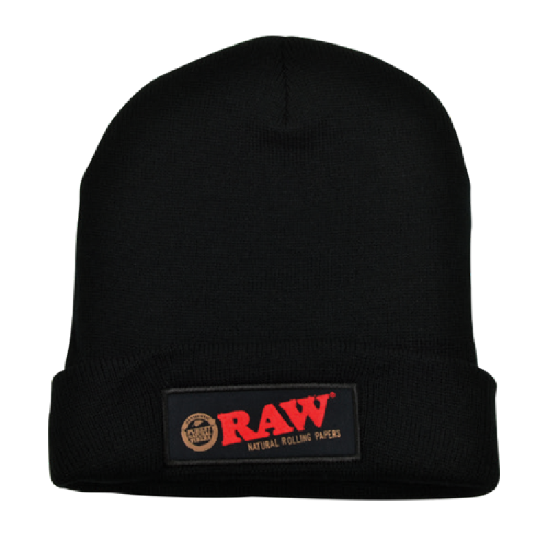 RAW BEANIE HAT - BLACK