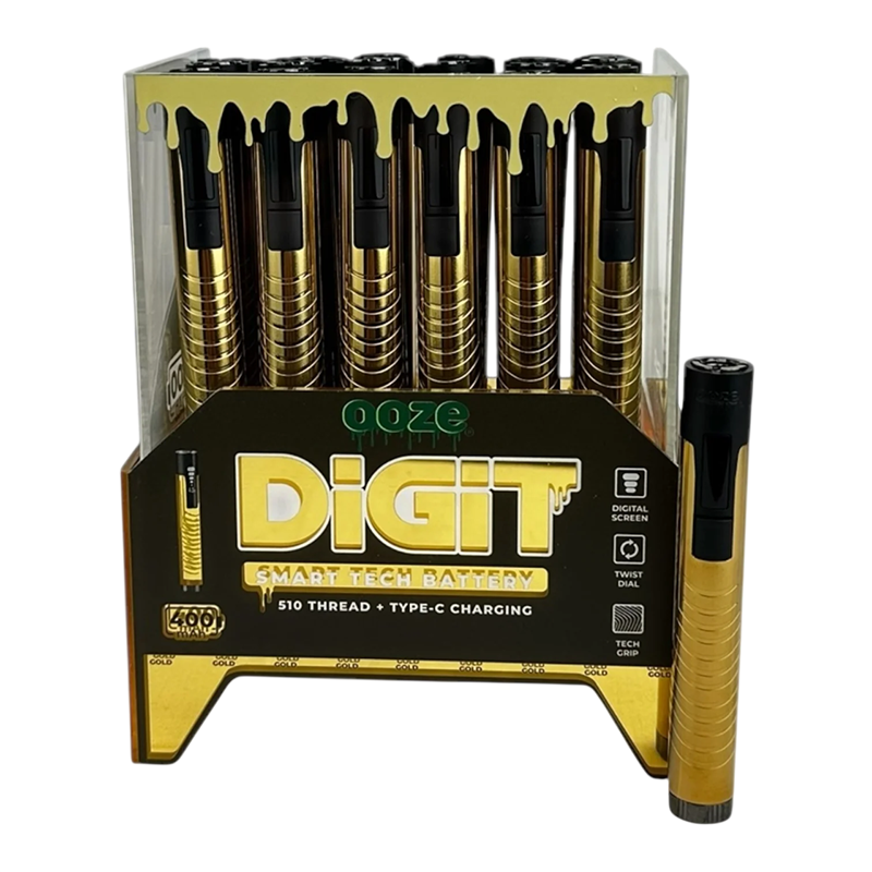 OOZE DIGIT SMART TECH 510 CART BATTERY BOX OF 24 - GOLD