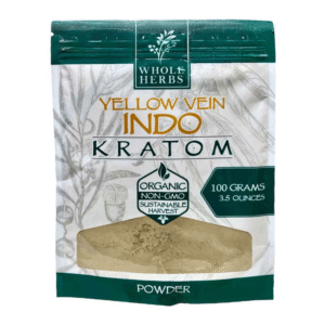 WHOLE HERBS KRATOM POWDER 3.5OZ/100MG - YELLOW VEIN INDO