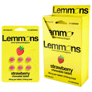 EXODUS LEMMONS 7-HYDROXYMITRAGYNINE CHEWABLE TABLETS 35MG 6CT - STRAWBERRY