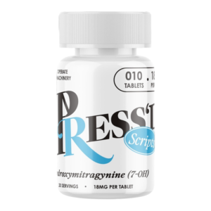 PRESS'D SCRIPTS 7-HYDROXYMITRAGYNINE TABLETS BOTTLE 18MG 10CT - BLUE