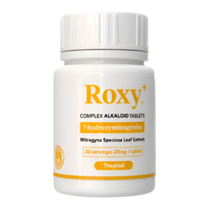 ROXY COMPLEX ALKALOID 7-HYDROXYMITRAGYNINE TABLETS BOTTLE 20MG 10CT - TROPICAL