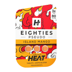 STRAIGHT HEAT EIGHTIES PSEUDO TABLETS 80MG 3CT - ISLAND MANGO