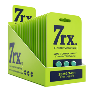 7RX 7-HYDROXYMITRAGYNINE CHEWABLE TABLETS 15MG 3CT - UNFLAVORED BOX OF 20