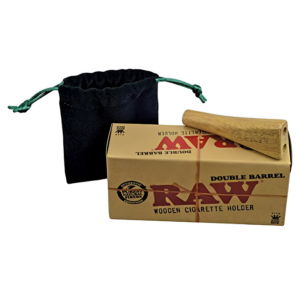 RAW WOODEN CIGARETTE HOLDER - DOUBLE BARREL KING SIZE