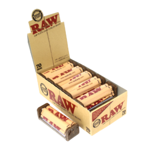 RAW ROLLING MACHINE - 70MM BLACK WORKS W/ 1 1/4 SIZE BOX OF 12