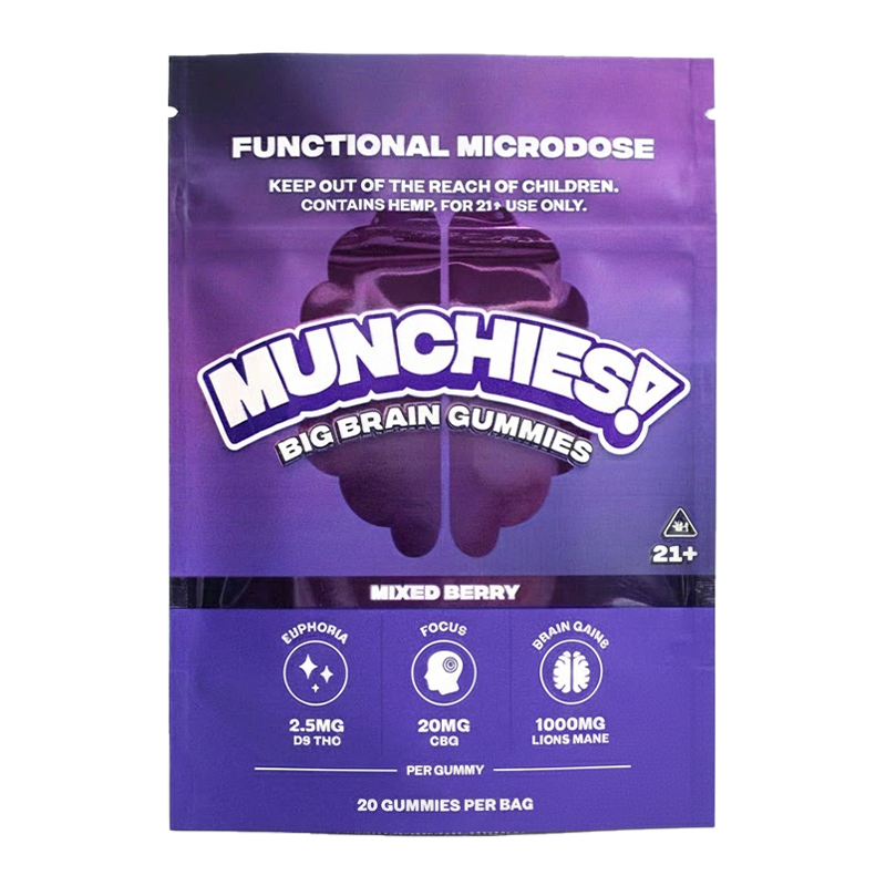 DELTA MUNCHIES FUNCTIONAL MICRODOSE GUMMIES - BIG BRAIN MIXED BERRY