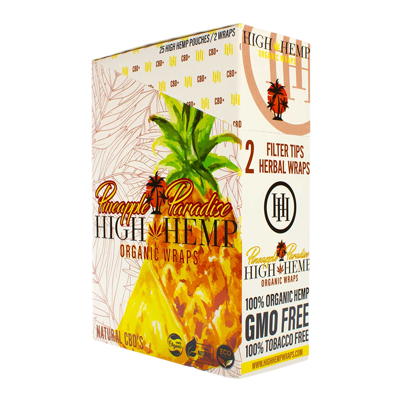HIGH HEMP 2 FILTER TIPS ORGANIC WRAPS BOX OF 25