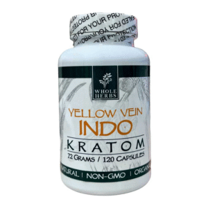 WHOLE HERBS KRATOM CAPSULES 120CT/2.5OZ - YELLOW VEIN INDO