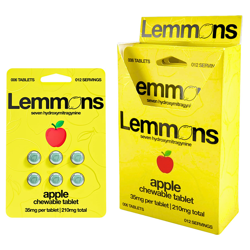 EXODUS LEMMONS 7-HYDROXYMITRAGYNINE CHEWABLE TABLETS 35MG 6CT - APPLE