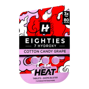 STRAIGHT HEAT EIGHTIES 7-HYDROXY TABLETS 80MG 3CT - COTTON CANDY GRAPE