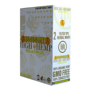 HIGH HEMP 2 FILTER TIPS ORGANIC WRAPS BOX OF 25 - BANANA GOO
