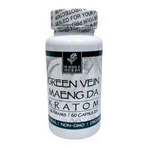 WHOLE HERBS KRATOM CAPSULES 60CT/1.3OZ - GREEN VEIN MAENG DA