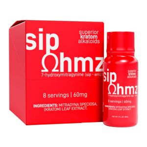 EXODUS SIP OHMZ SUPERIOR KRATOM ALKALOIDS 7-HYDROXYMITRAGYNINE SHOTS 30ML 60MG - STRAWBERRY