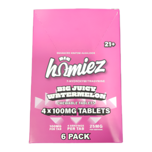 BIG HOMIEZ 7-HYDROXYMITRAGYNINE TABLETS 100MG 4CT - BIG JUICY WATERMELON