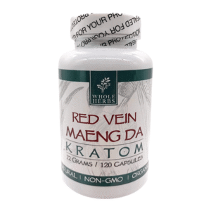 WHOLE HERBS KRATOM CAPSULES 120CT/2.5OZ - RED VEIN MAENG DA