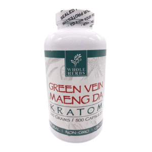 WHOLE HERBS KRATOM CAPSULES 500CT/10.6OZ - GREEN VEIN MAENG DA