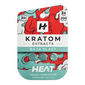 STRAIGHT HEAT KRATOM EXTRACT TABLETS 200MG 3CT - BAJA BLAST