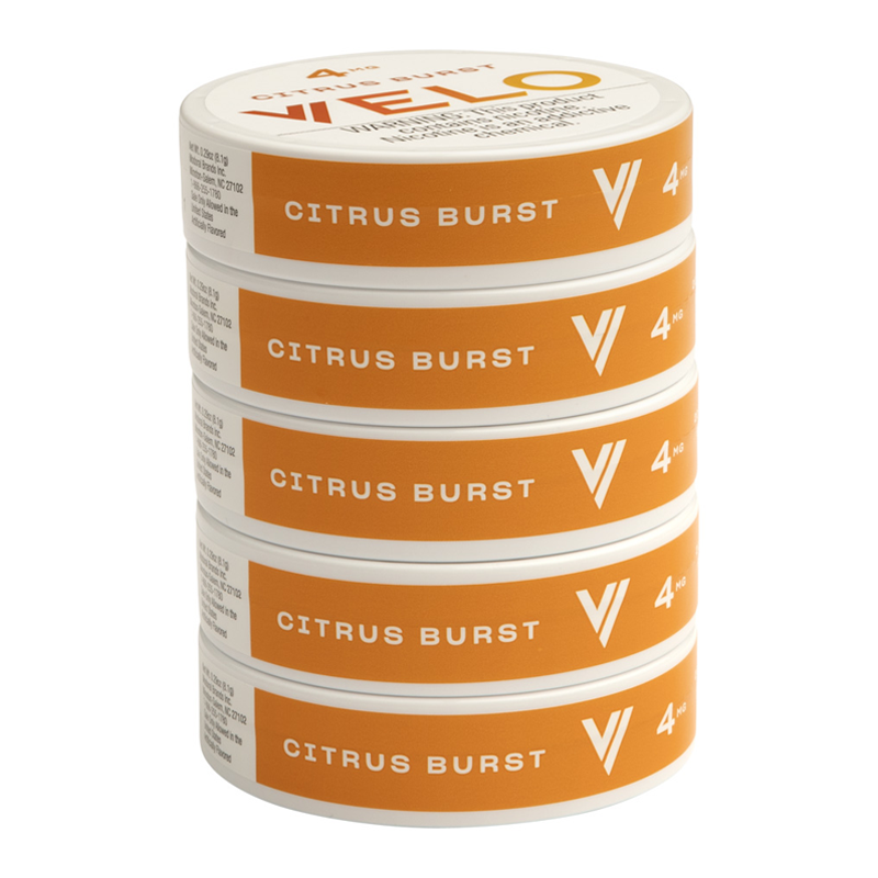 VELO NICOTINE POUCHES ROLLS OF 5 - CITRUS BURST 4MG
