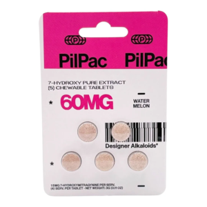 PILPAC DESIGNER ALKALOIDS 7-HYDROXY CHEWABLE TABLETS 60MG 5CT - WATERMELON